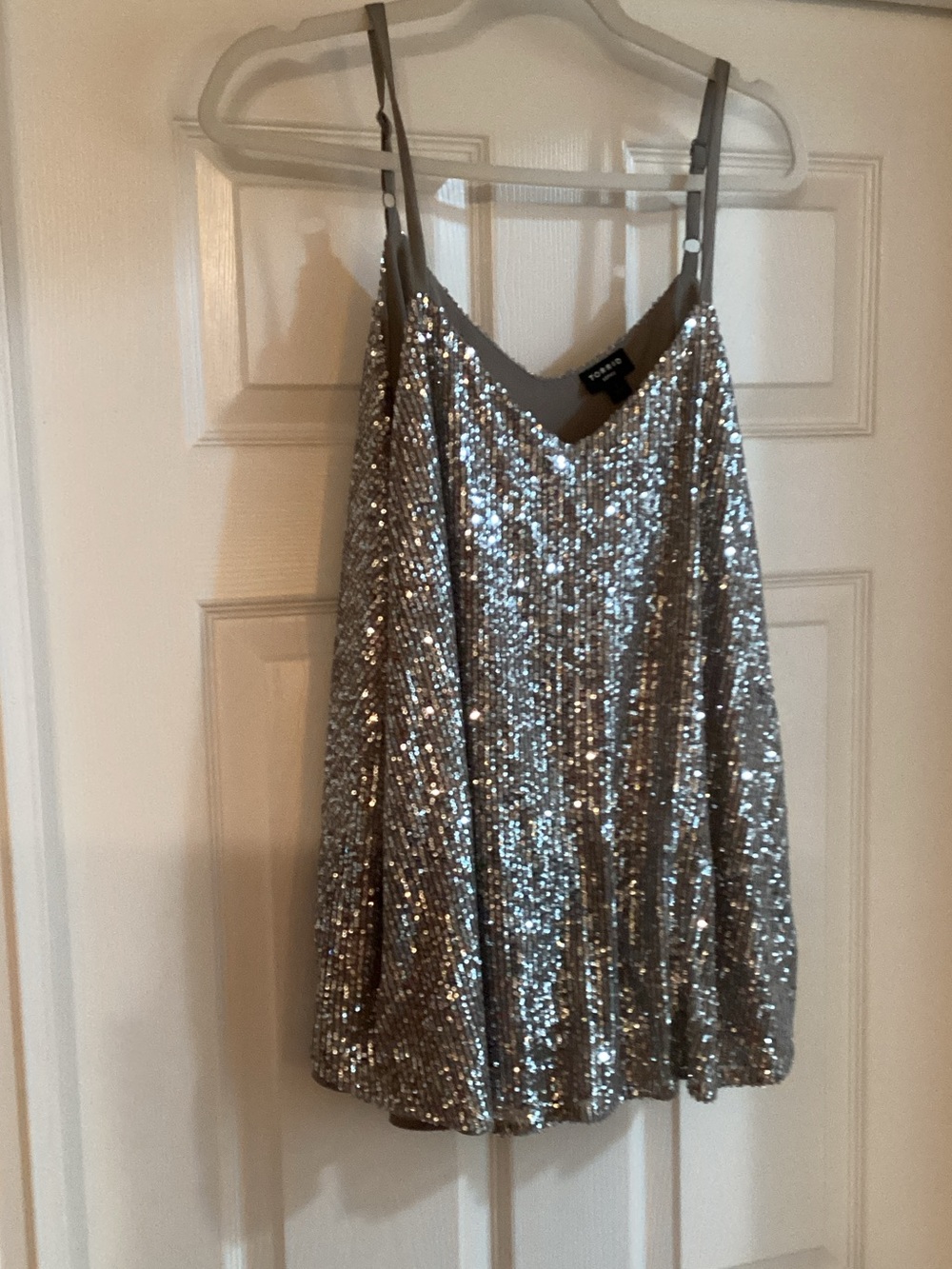 Torrid Silver Sequin Spaghetti Strap Camisole